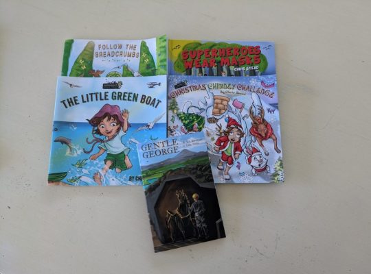 Age 6-8 years old - The Little Green Boat, Follow The Breadcrumbs, Christmas Chimney Challenge and Superheroes Wear Masks and 1 x early chapter book, Gentle George