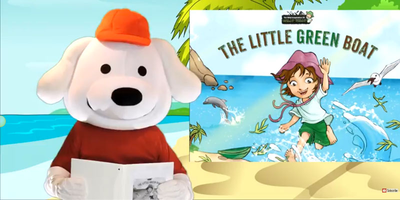 Children's Book Watch Willy Nilly, The Little Green Boat on Youtube with Storytime Pup